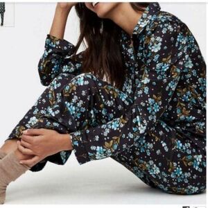 NWT LOFT Winter Garden Floral Silky Pajamas Bottoms